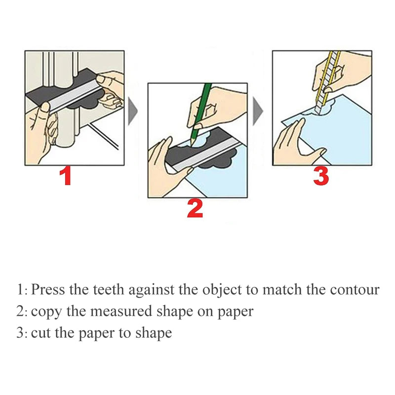 Professional Contour Gauge Tool | 10cm Profile Copier for Woodworking, Flooring & DIY Projects | Precision Measuring Template for Perfect Cuts
