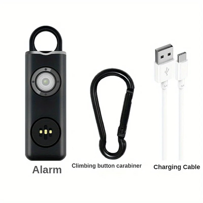 Personal Self Defense Alarm,130db Self Defense Siren Safety Alarm For Women Girl, Personal Keychain Alarm Rechargeable Battery