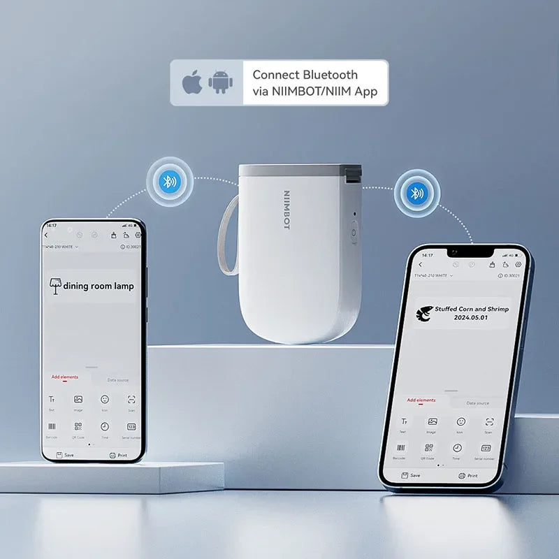 NIIMBOT Label Printer Bluetooth | Household Non-Drying Label | Machine Fast Printing Home Use Office. Mini Portable Bluetooth Wireless Label Maker Name Tag Kitchen Sticker Printing Maker D11H 300DPI