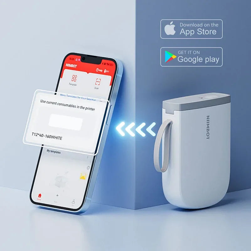NIIMBOT Label Printer Bluetooth | Household Non-Drying Label | Machine Fast Printing Home Use Office. Mini Portable Bluetooth Wireless Label Maker Name Tag Kitchen Sticker Printing Maker D11H 300DPI