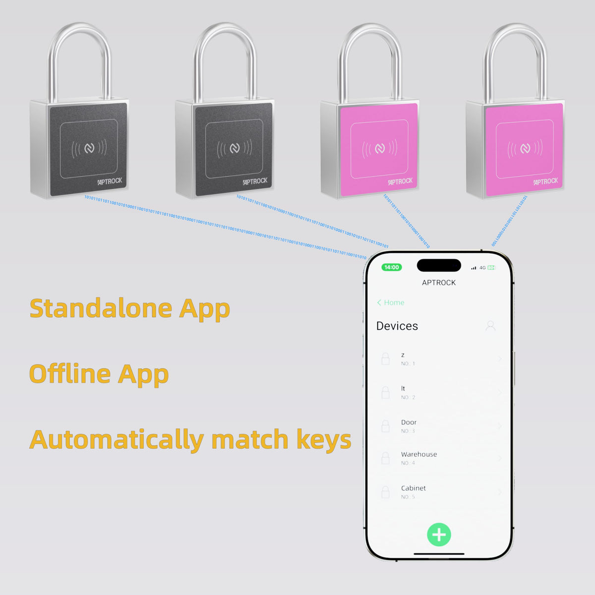 Battery Free Smart Padlock,Keyless Smart Lock, Electronic Lock,Smart Outdoor Lock, gate Lock,Fence Lock,SS304 Solid Steel Lock,Waterproof Outdoor Lock,Smart Lock for Bicycle，NFC Smart Lock - WITH FREE SHIPPING