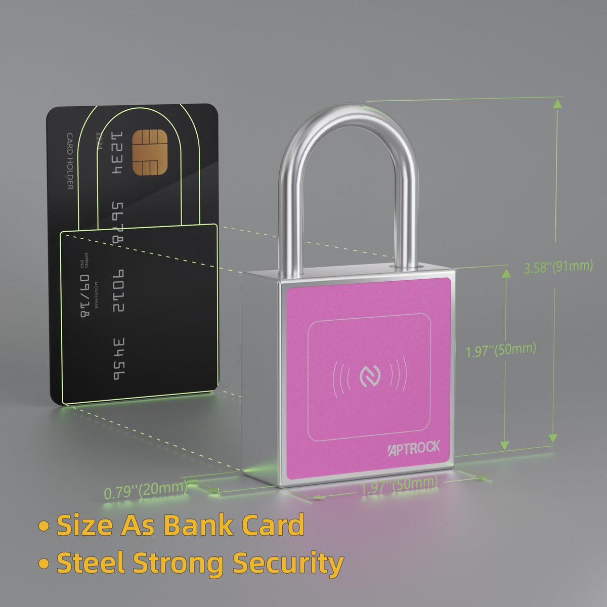 Battery Free Smart Padlock,Keyless Smart Lock, Electronic Lock,Smart Outdoor Lock, gate Lock,Fence Lock,SS304 Solid Steel Lock,Waterproof Outdoor Lock,Smart Lock for Bicycle，NFC Smart Lock - WITH FREE SHIPPING
