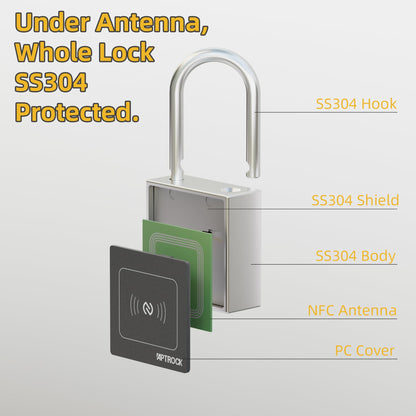 Battery Free Smart Padlock,Keyless Smart Lock, Electronic Lock,Smart Outdoor Lock, gate Lock,Fence Lock,SS304 Solid Steel Lock,Waterproof Outdoor Lock,Smart Lock for Bicycle，NFC Smart Lock - WITH FREE SHIPPING