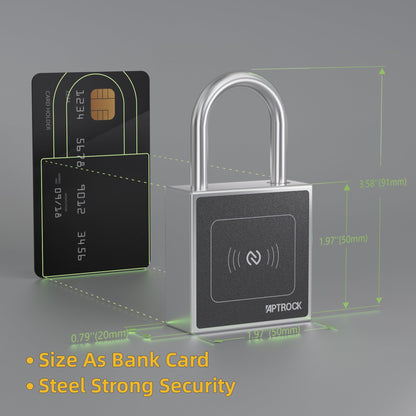 Battery Free Smart Padlock,Keyless Smart Lock, Electronic Lock,Smart Outdoor Lock, gate Lock,Fence Lock,SS304 Solid Steel Lock,Waterproof Outdoor Lock,Smart Lock for Bicycle，NFC Smart Lock - WITH FREE SHIPPING