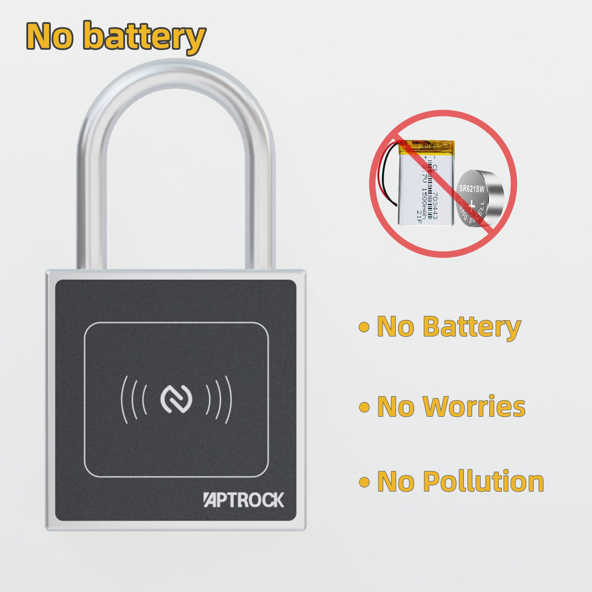 Battery Free Smart Padlock,Keyless Smart Lock, Electronic Lock,Smart Outdoor Lock, gate Lock,Fence Lock,SS304 Solid Steel Lock,Waterproof Outdoor Lock,Smart Lock for Bicycle，NFC Smart Lock - WITH FREE SHIPPING