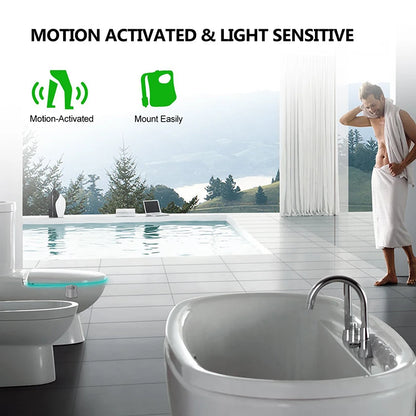 Toilet Night Light PIR Motion Sensor Toilet Lights LED Washroom Night Lamp 16 Colors Toilet Bowl Lighting For Bathroom Washroom
