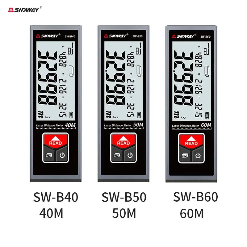 Smart Laser Tape Measure - Mini Metal Laser Distance Meter Rechargeable Rangefinder -  High Accuracy 40M 50M 60M Measuring Tape -  Construction Measuring Tool