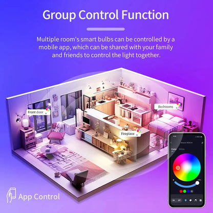 Smart Led Bulbs E27 Tuya Smart Life Bluetooth App Control 220V 110V RGB Lights Ampoules Home Decoration Spotlight Bombilla