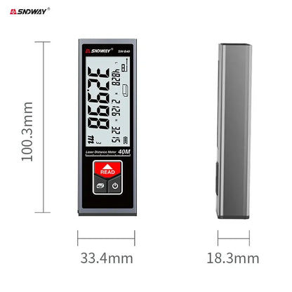 Smart Laser Tape Measure - Mini Metal Laser Distance Meter Rechargeable Rangefinder -  High Accuracy 40M 50M 60M Measuring Tape -  Construction Measuring Tool