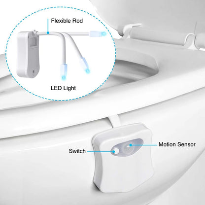 Toilet Night Light PIR Motion Sensor Toilet Lights LED Washroom Night Lamp 16 Colors Toilet Bowl Lighting For Bathroom Washroom