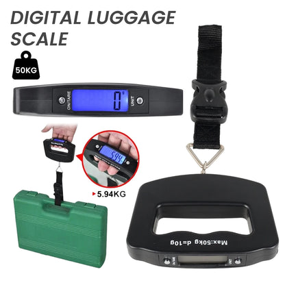 50kg Digital Luggage Scale – Portable Handheld Suitcase Scale with Backlight Display | Perfect Travel Accessory