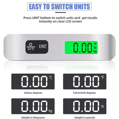 Portable Scale great for frequent Travelers -  Digital LCD Display Electronic Scale Weight Suitcase Travel Weighs Baggage Bag 110lb/50kg  Weight Balance Tool