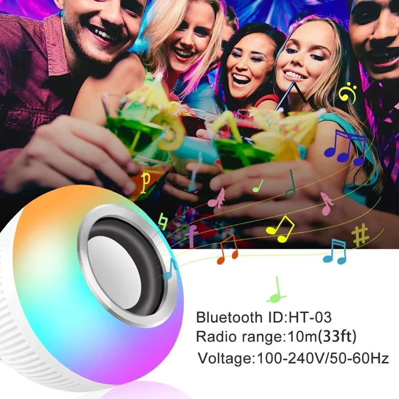 Smart bulbs - LED Bluetooth Lamp E27 Smart Ball Bulb 12W Speaker Music APP Remote Control Dimmable Night Light Decor Home Party