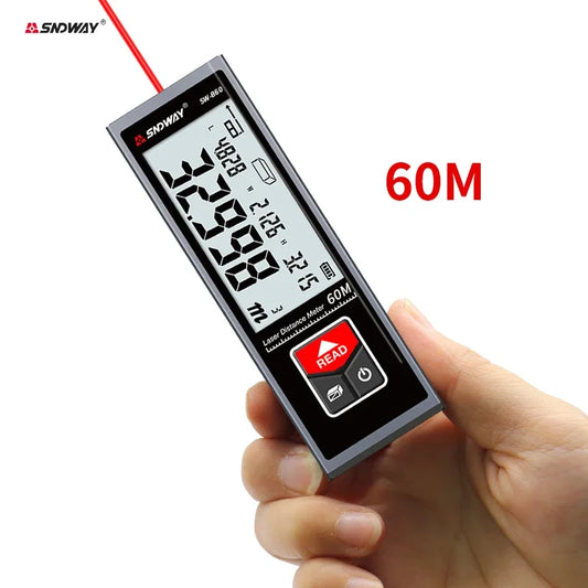 Smart Laser Tape Measure - Mini Metal Laser Distance Meter Rechargeable Rangefinder -  High Accuracy 40M 50M 60M Measuring Tape -  Construction Measuring Tool