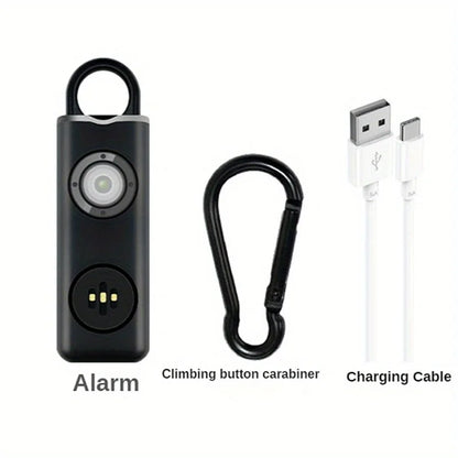 Personal Self Defense Alarm，130db Self Defense Siren Safety Alarm For Women Girl, Personal Keychain Alarm Rechargeable Battery