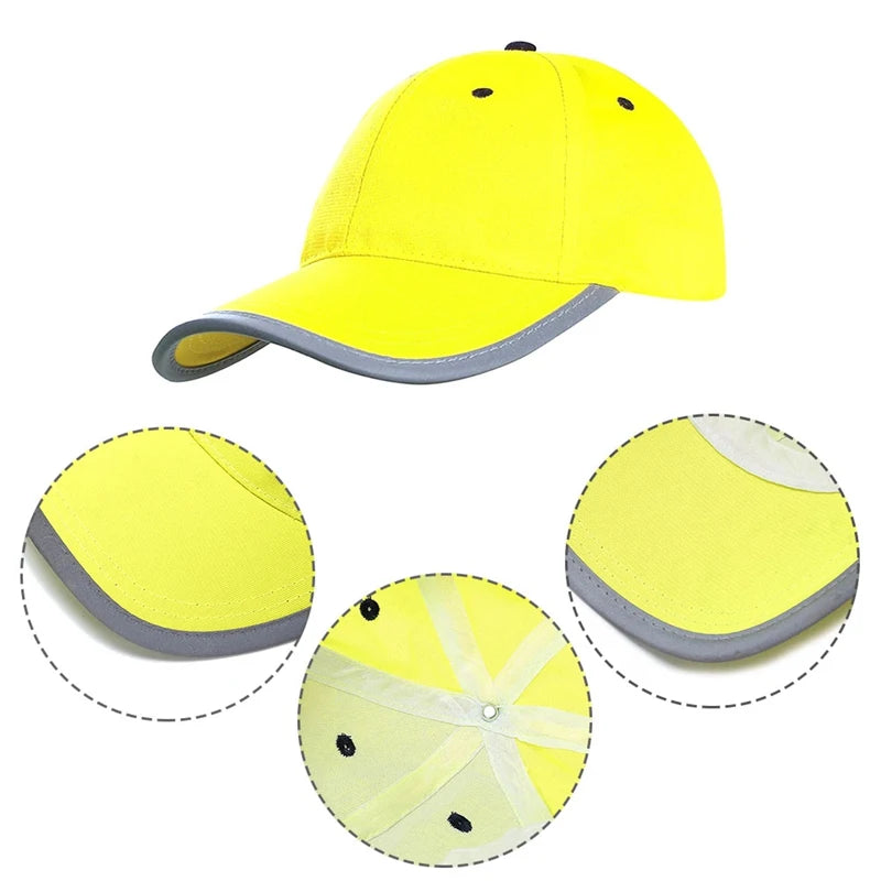 High Visibility Reflective Baseball Cap – Colored Personal Safety Hat for Work & Traffic