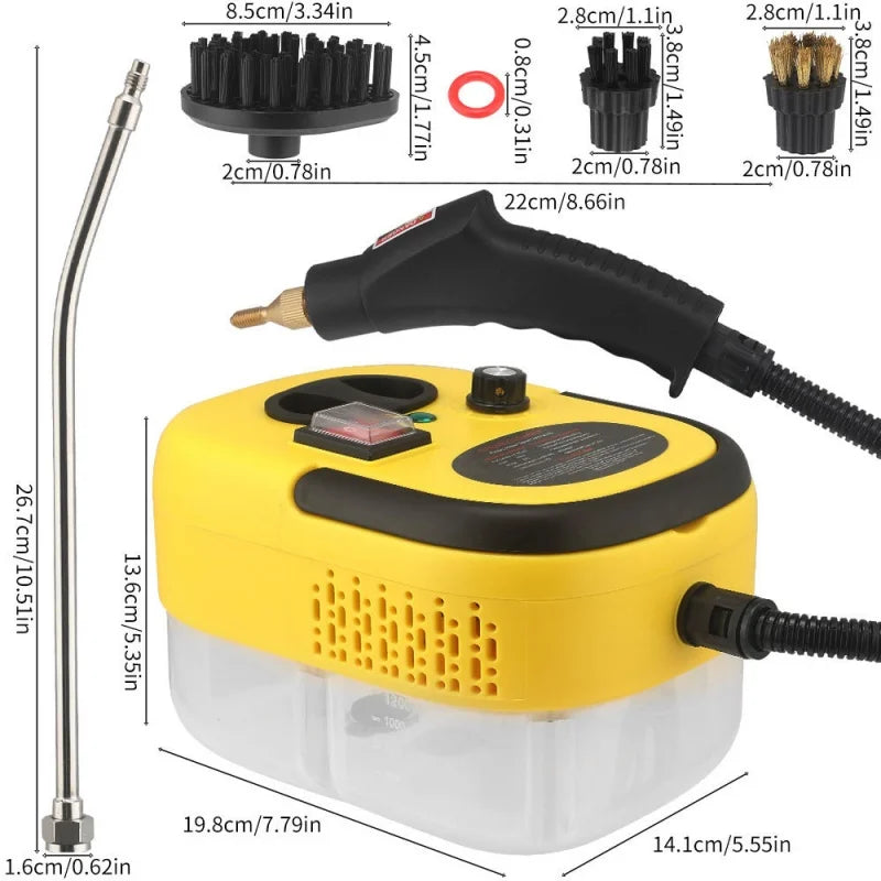 New High Temperature & High Pressure Steam Cleaning Machine – Kitchen Oil & Car Disinfection Cleaner - FREE SHIPPING
