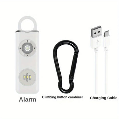 Personal Self Defense Alarm，130db Self Defense Siren Safety Alarm For Women Girl, Personal Keychain Alarm Rechargeable Battery